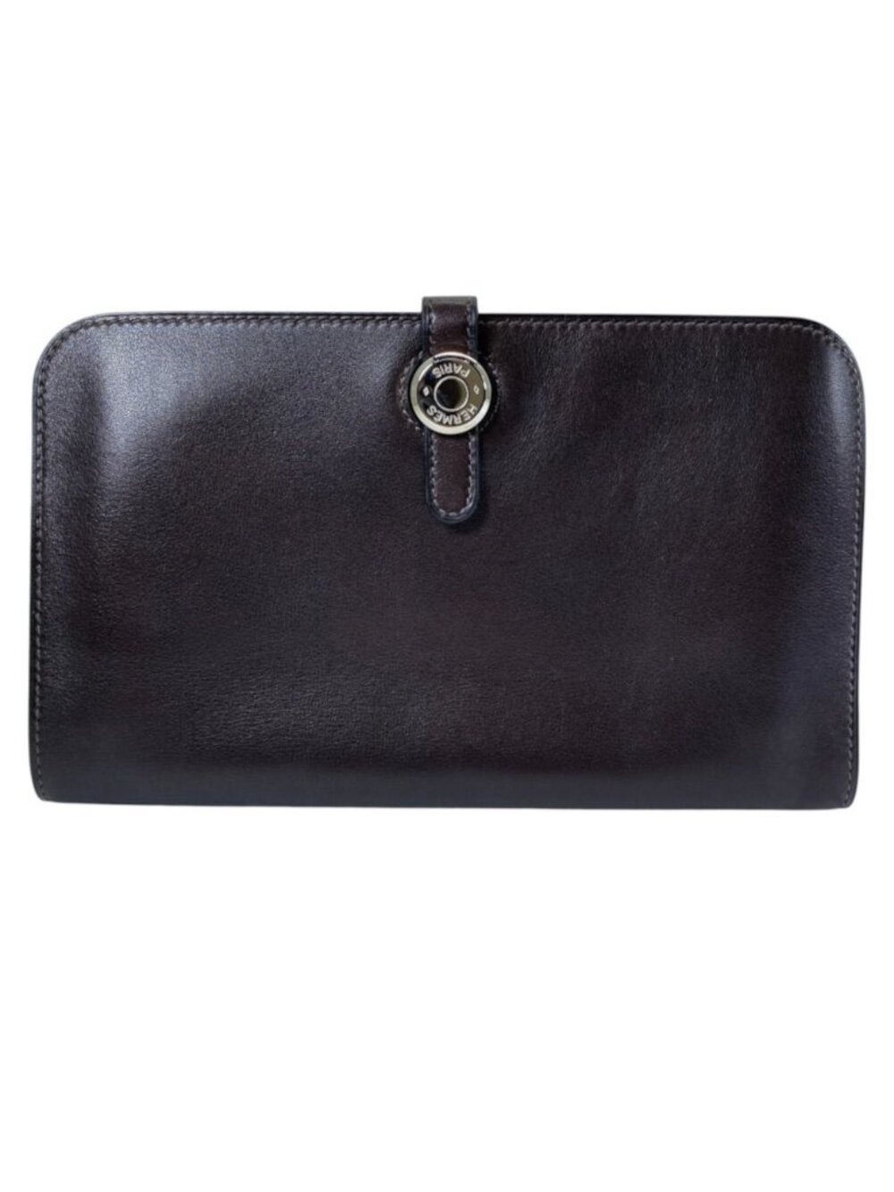 Hermes Dogon GM Duo Bifold Wallet Medium Stamp Leather Brown